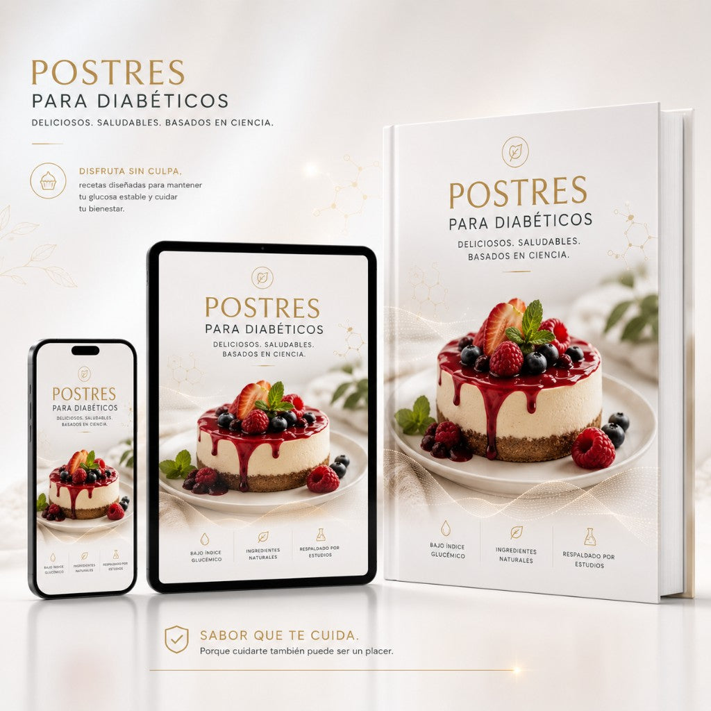 Recetario de postres para diabéticos disponible en libro, tableta y móvil